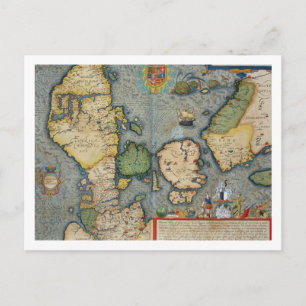Carte Postale Map of Northern Europe, from 'Civitates Orbis Terr