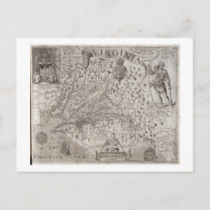 Carte Postale Map of Virginia, discovered and described by Capta