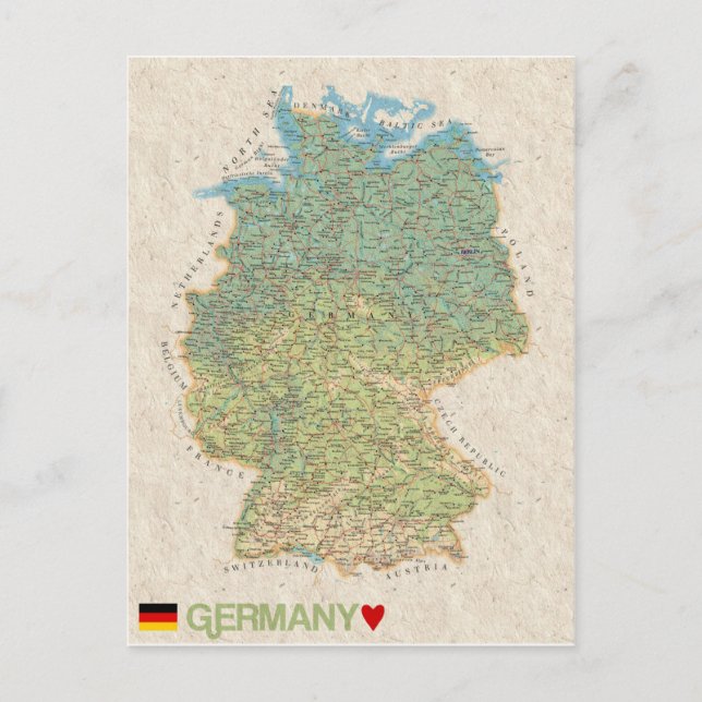 Carte Postale MAP POSTCARDS ♥ Allemagne (Devant)