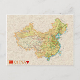 Carte Postale MAP POSTCARDS ♥ Chine