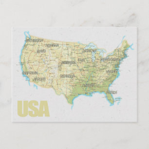 CARTE POSTALE MAP POSTCARDS ♥ USA