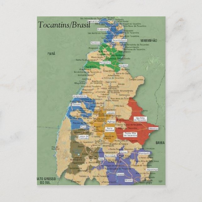 Carte Postale Mapa do Tocantins (Devant)