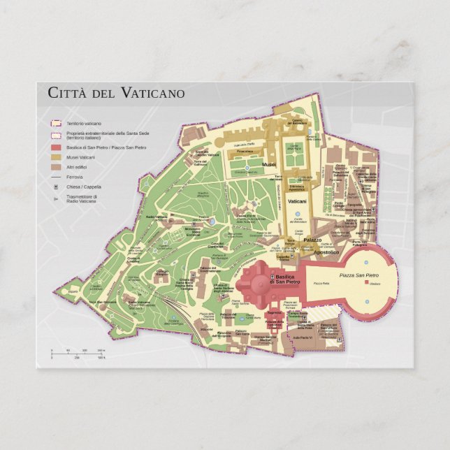 Carte Postale Mappa della Città del Vaticano diagramme Vatican (Devant)