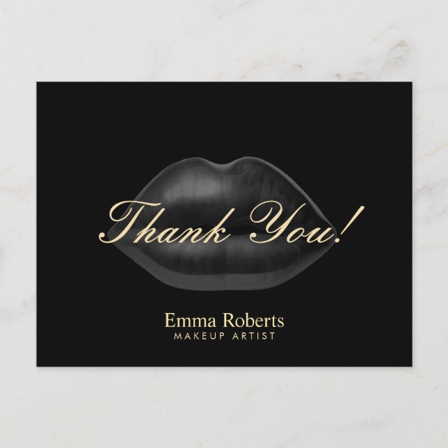 Carte Postale Maquillage Artiste Lèvres Noires Beauté Salon Merc (Devant)