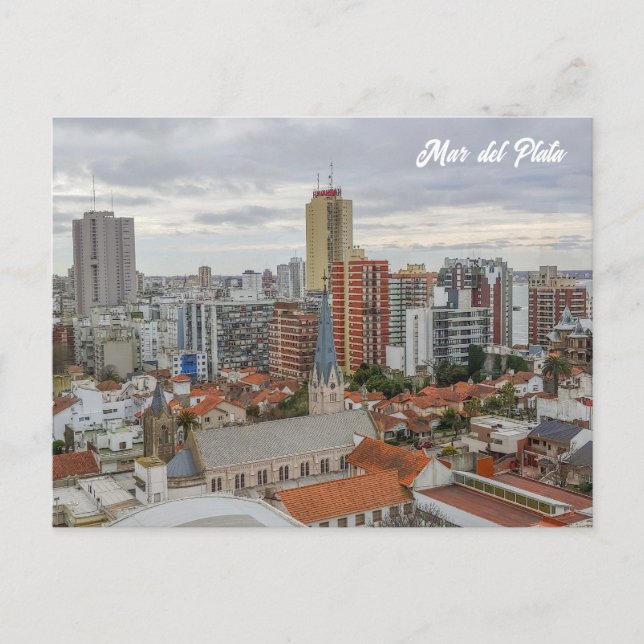 Carte Postale Mar del Plata, Argentine, City View (Devant)