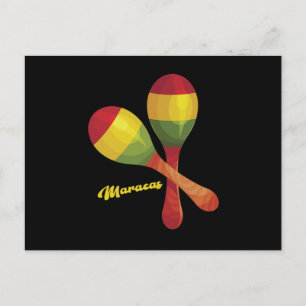 Carte Postale Maracas Musique mexicaine Sombrero Maraca Cadeau