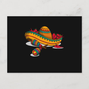 Carte Postale Maracas Sombrero Musique mexicaine Maraca Player C