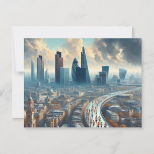 Carte Postale Marathon de Londres Voyage vintage minimaliste