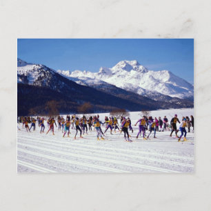 Carte Postale Marathon de ski Engadin, Silvaplana, Suisse Wint