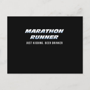 Carte Postale Marathon Lover bière buveur d'alcool boisson cadea