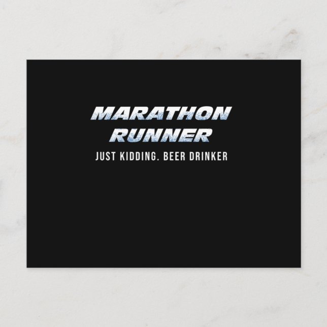 Carte Postale Marathon Lover bière buveur d'alcool boisson cadea (Devant)