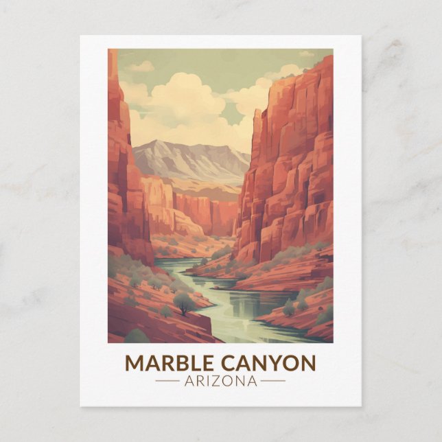 Carte Postale Marbre Canyon Arizona Voyage Art Rétro (Devant)