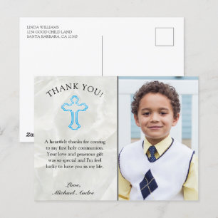 Carte Postale Marbre élégant 1er Merci de la sainte Communion