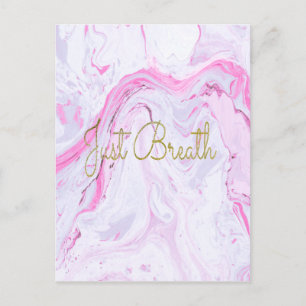 Carte Postale Marbre rose Juste respirer le design