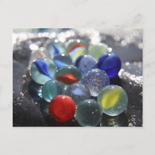 Carte Postale Marbres en verre de mer (Devant)