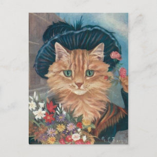 Carte Postale Marchande de fleurs conversation