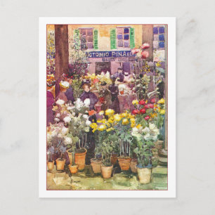Carte Postale Marché aux fleurs italiennes par Maurice Prenderga
