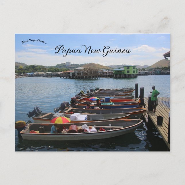 Carte Postale Marché aux poissons en Papouasie-Nouvelle-Guinée (Devant)