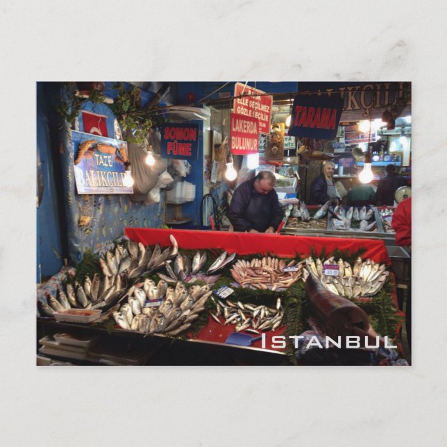 Carte Postale Marché aux poissons - Istanbul (Devant)