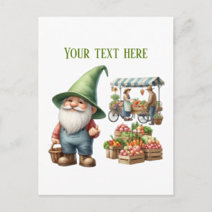 Carte Postale Marché aux puces cool gnome de marché fermier 