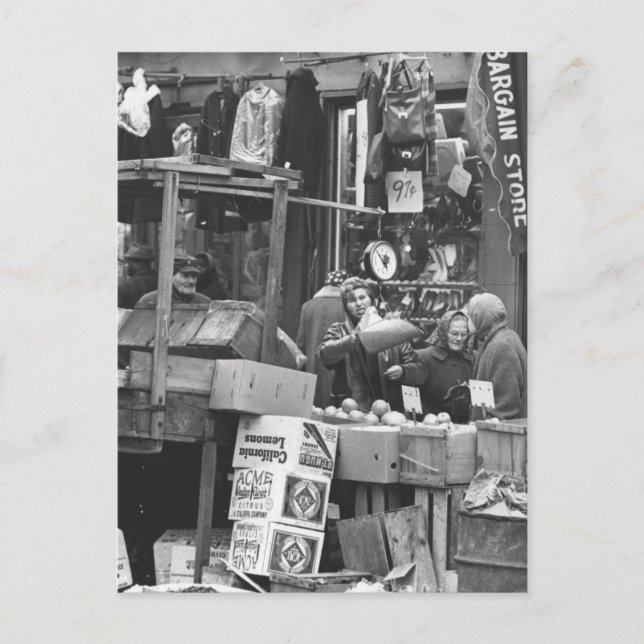 Carte Postale Marché de Brownsville, Brooklyn : 1962 (Devant)