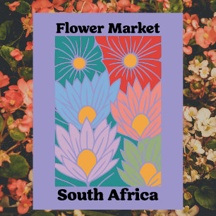 Carte Postale Marché de fleurs d'Afrique du Sud Protéas colorés
