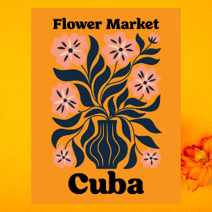 Carte Postale Marché de fleurs de Cuba Potée fleurie et feuillag