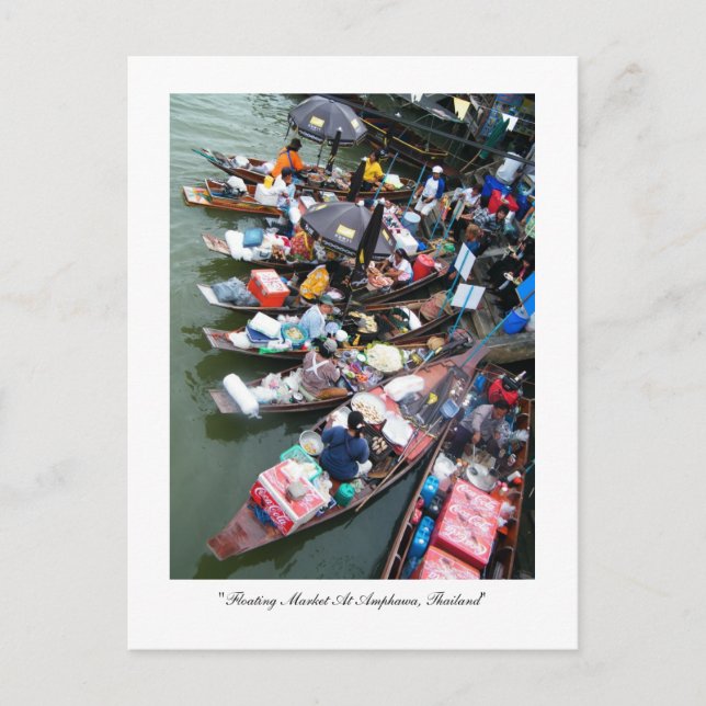 Carte Postale Marché de flottement chez Amphawa, Thaïlande (Devant)