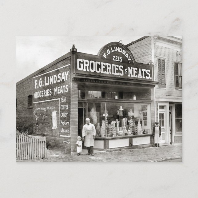 Carte Postale Marché de l'alimentation et de la viande, 1916 (Devant)