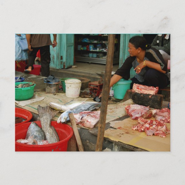 Carte Postale Marché de poissons Kalimantan près de Pangkalanbun (Devant)