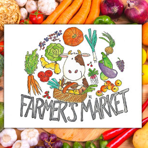 Carte postale MARCHÉ DE PRODUCTEURS par Nicole Jan