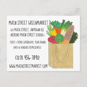 Carte Postale Marché des fermiers Greenmarket Épicerie Shopping 