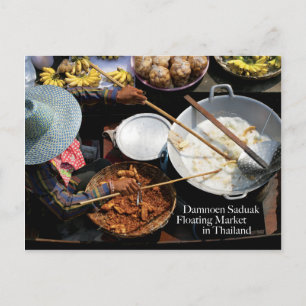 Carte Postale Marché flottant Damnoen Saduak en Thaïlande