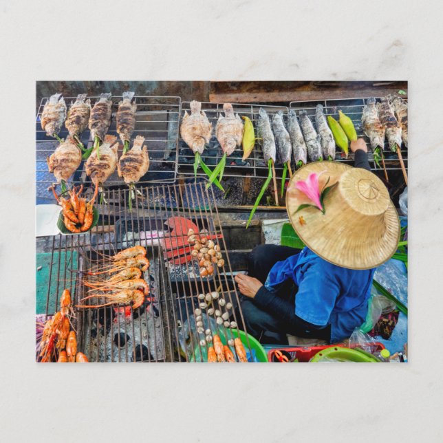 Carte Postale Marché flottant Talin Chan (Devant)