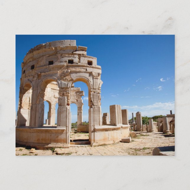 Carte Postale Marché, Leptis Magna, district d'Al Khums (Devant)
