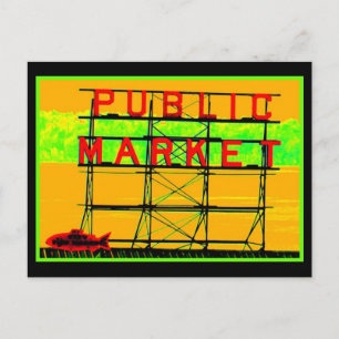 Carte Postale Marché Neon