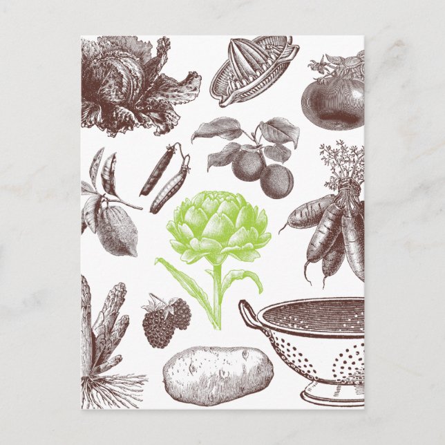 Carte Postale marché vintage (Devant)