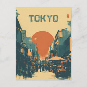 Carte Postale Marché vintage de Tokyo