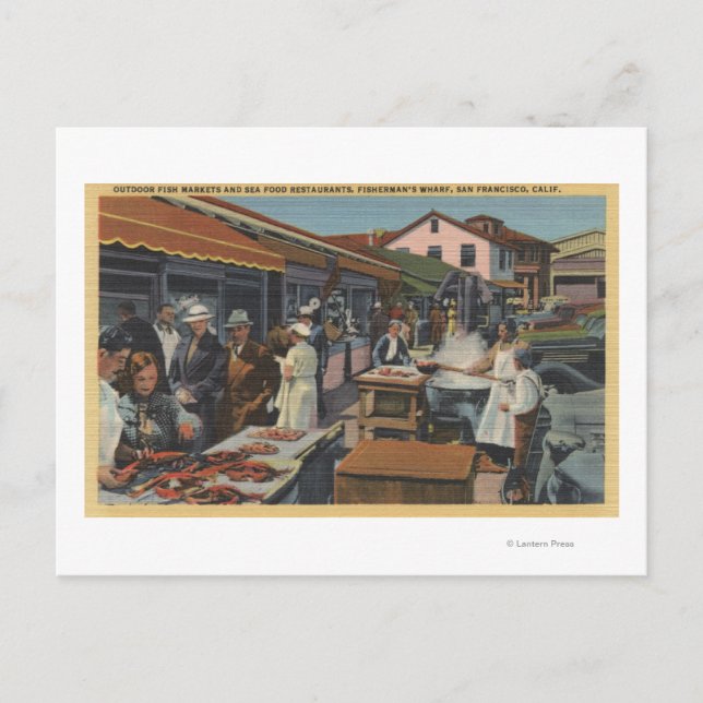 Carte Postale Marchés extérieurs de poissons sur Fisherman's Wha (Devant)