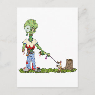 Carte Postale Marcheur de chiens Zombie