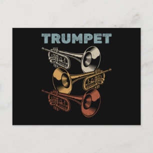 Carte Postale Marching Band Retro Trumpeter