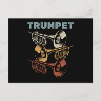Carte Postale Marching Band Retro Trumpeter
