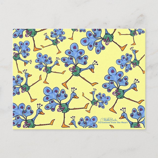 Carte Postale Marching Peacock collage (Devant)