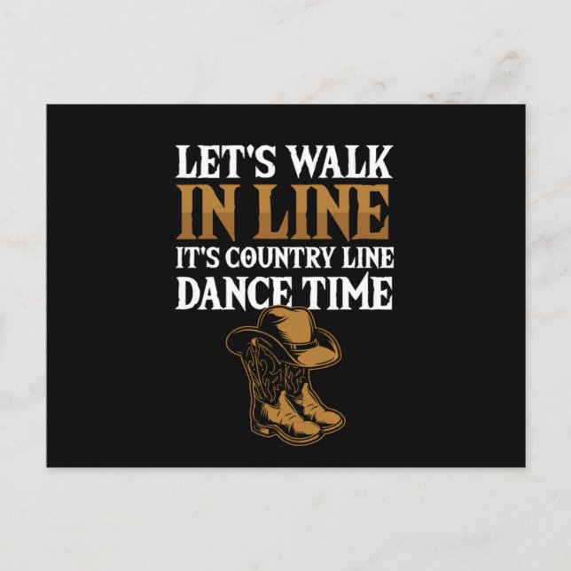 Carte Postale Marchons En Ligne Danse Sport Rodéo Cadeau (Devant)
