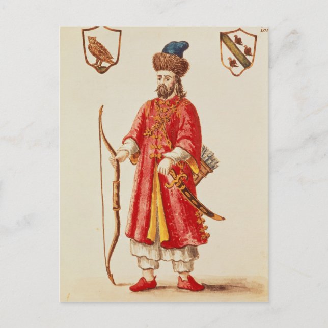 Carte Postale Marco Polo habillé en costume Tartar (Devant)