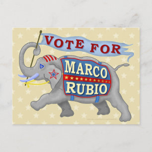 Carte Postale Marco Rubio Président Eléphant Républicain 2016
