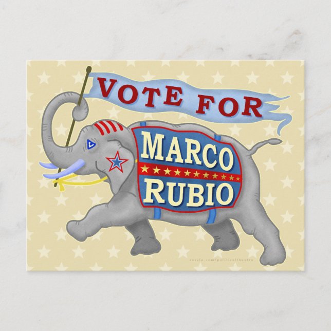 Carte Postale Marco Rubio Président Eléphant Républicain 2016 (Devant)