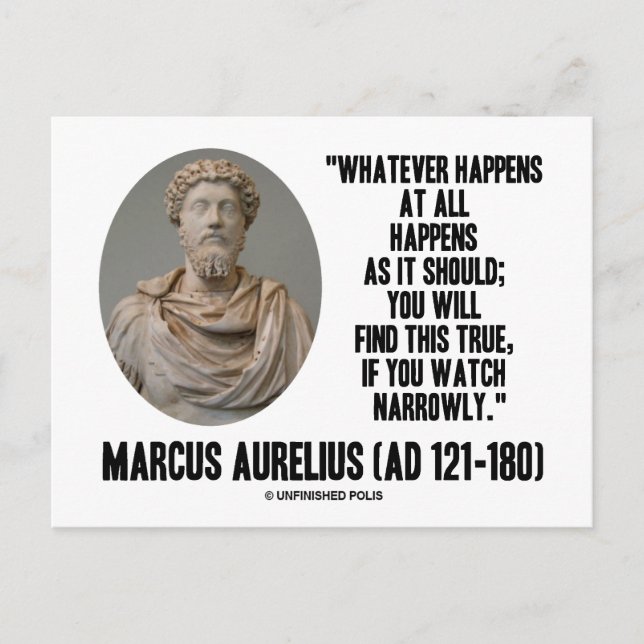 Carte Postale Marcus Aurelius Quoi Qu'Il Arrive, Quoi Qu'Il Arri (Devant)