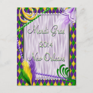 Carte Postale Mardi Gras 2014 Motif arlequin de la Nouvelle-Orlé