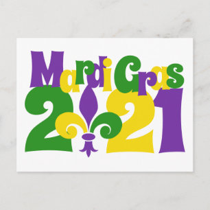 Carte Postale Mardi Gras 2021 fleur-de-lis